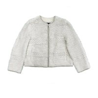 Mink collarless Knit Jacket