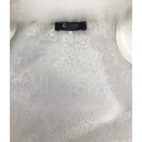 Fox Fur-Trim Lace Bolero - White Dance