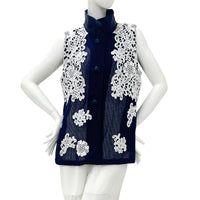  MESH de CHIE Cotton Mesh Stand Collar Vest