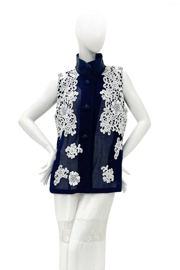  MESH de CHIE Cotton Mesh Stand Collar Vest