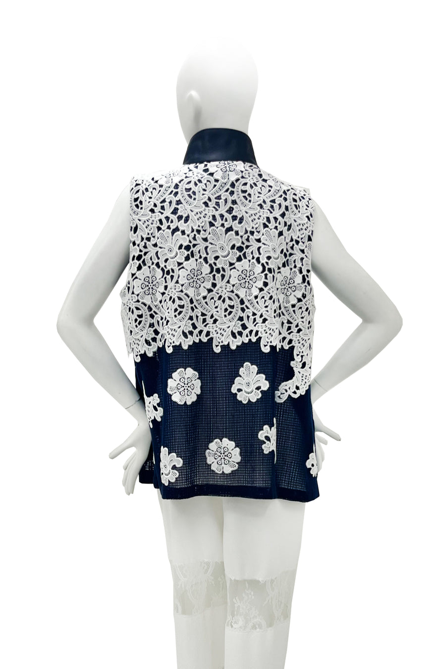  MESH de CHIE Cotton Mesh Stand Collar Vest