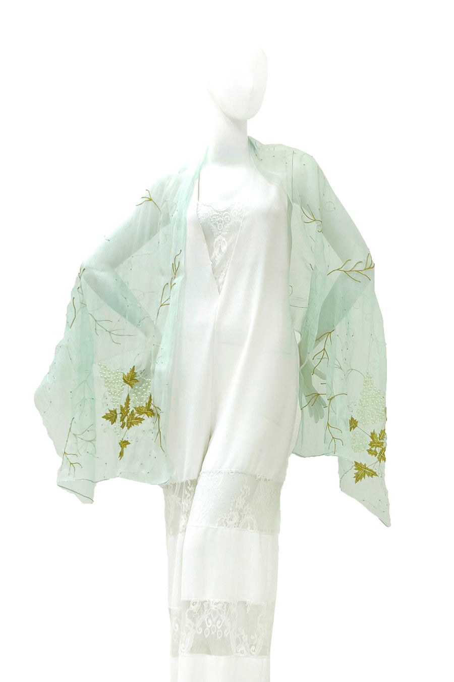  CHIE IMAI Scarf Collection - Pearl Of India "Mint Green"