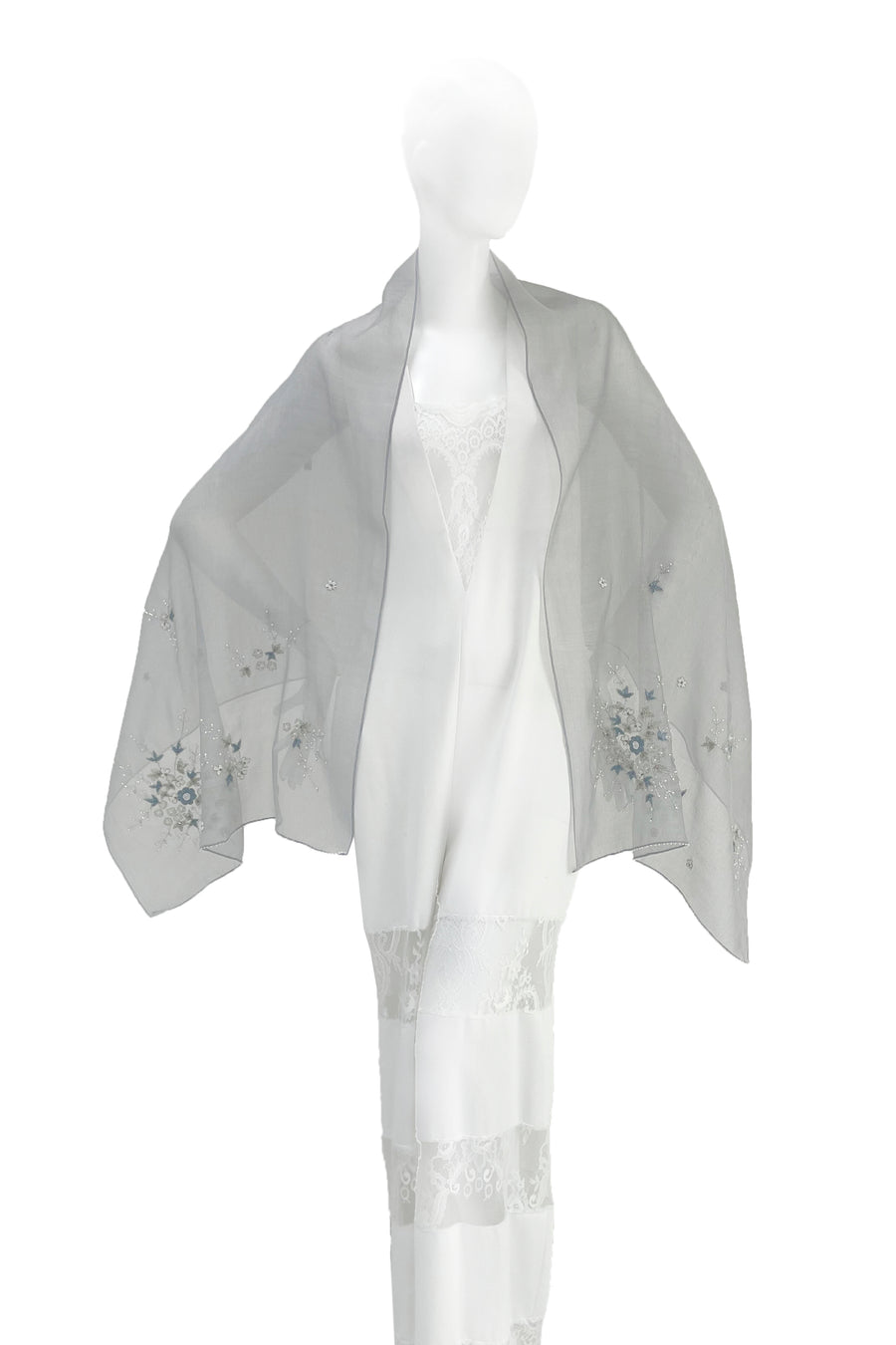  CHIE IMAI Scarf Collection - Pearl Of India "Grey"