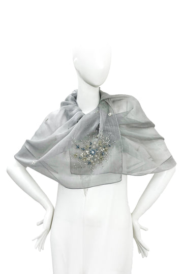  CHIE IMAI Scarf Collection - Pearl Of India "Grey"