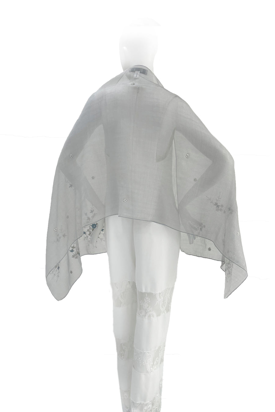  CHIE IMAI Scarf Collection - Pearl Of India "Grey"