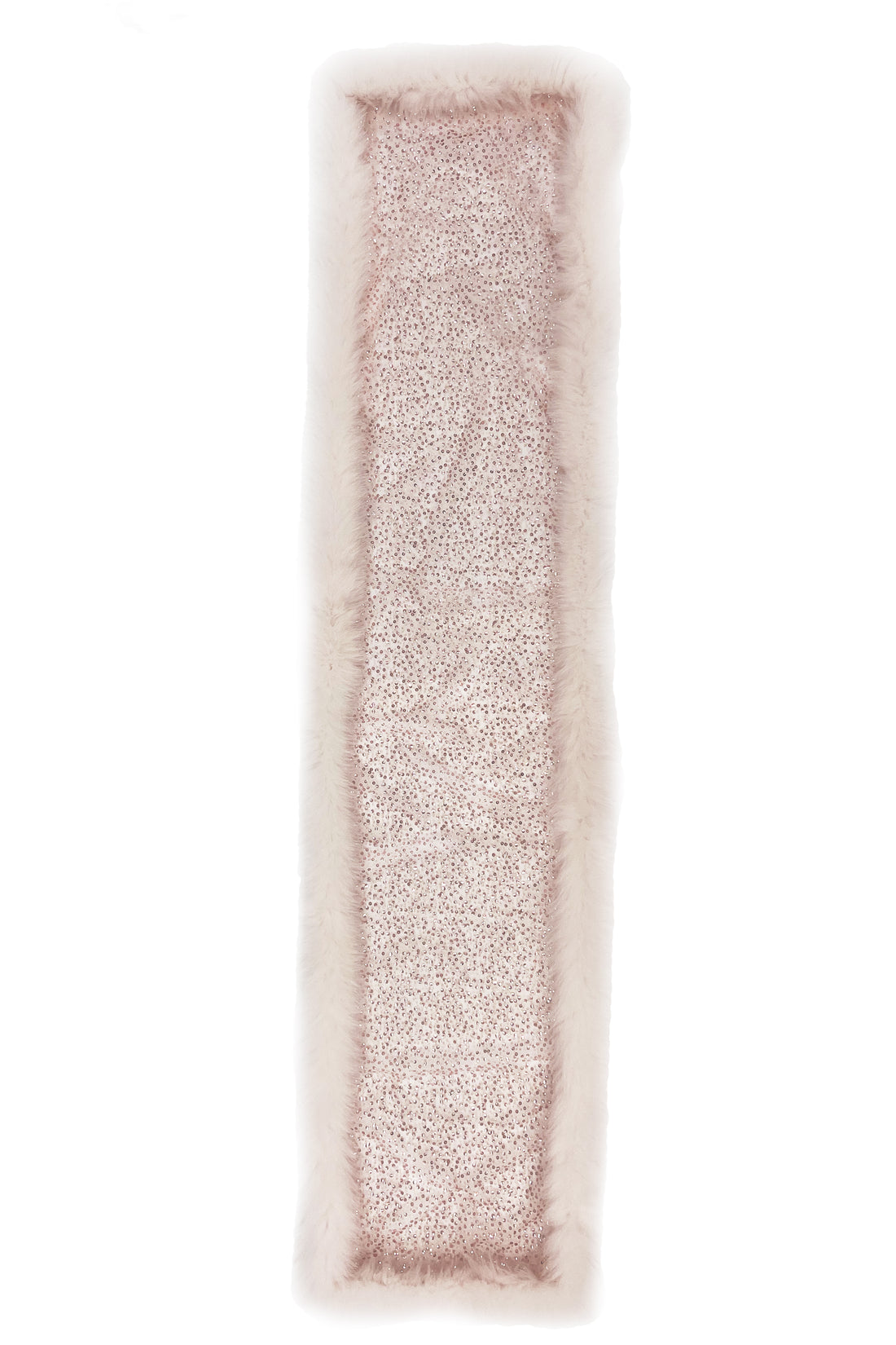 Fox Fur Trim Lace Stole - ROSE GOLD