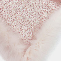 Fox Fur Trim Lace Stole - ROSE GOLD