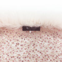 Fox Fur Trim Lace Stole - ROSE GOLD