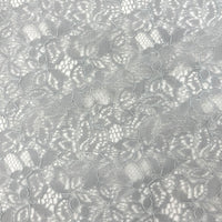 Fox Fur Trim Lace Stole - GREY