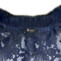 Fox Fur Collar & Trim Two Piece Lace Dress