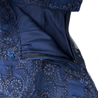 Fox Fur Collar & Trim Two Piece Lace Dress