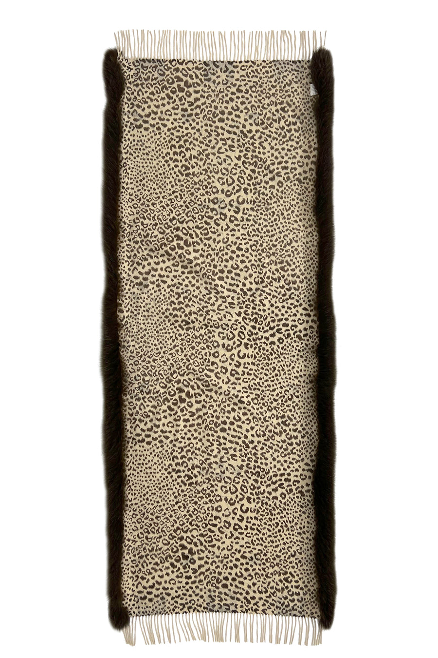 Fox Fur Trim Cashmere Stole