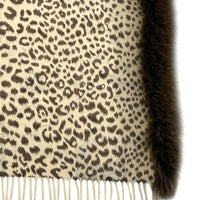Fox Fur Trim Cashmere Stole