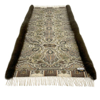 Fox Fur Trim Cashmere Stole
