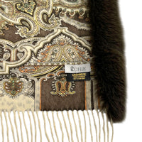Fox Fur Trim Cashmere Stole