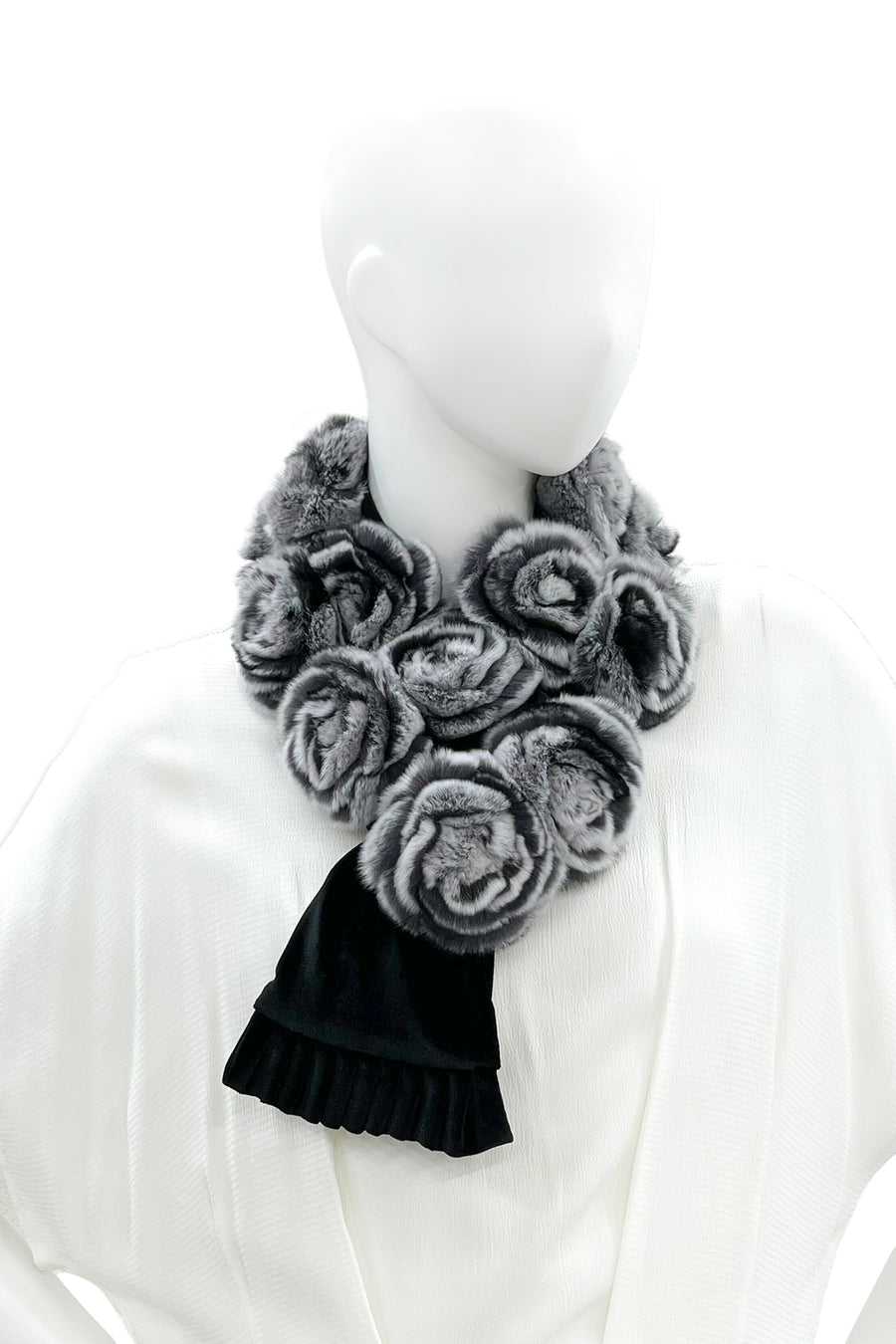 Rex Fur Rose Velvet Muffler