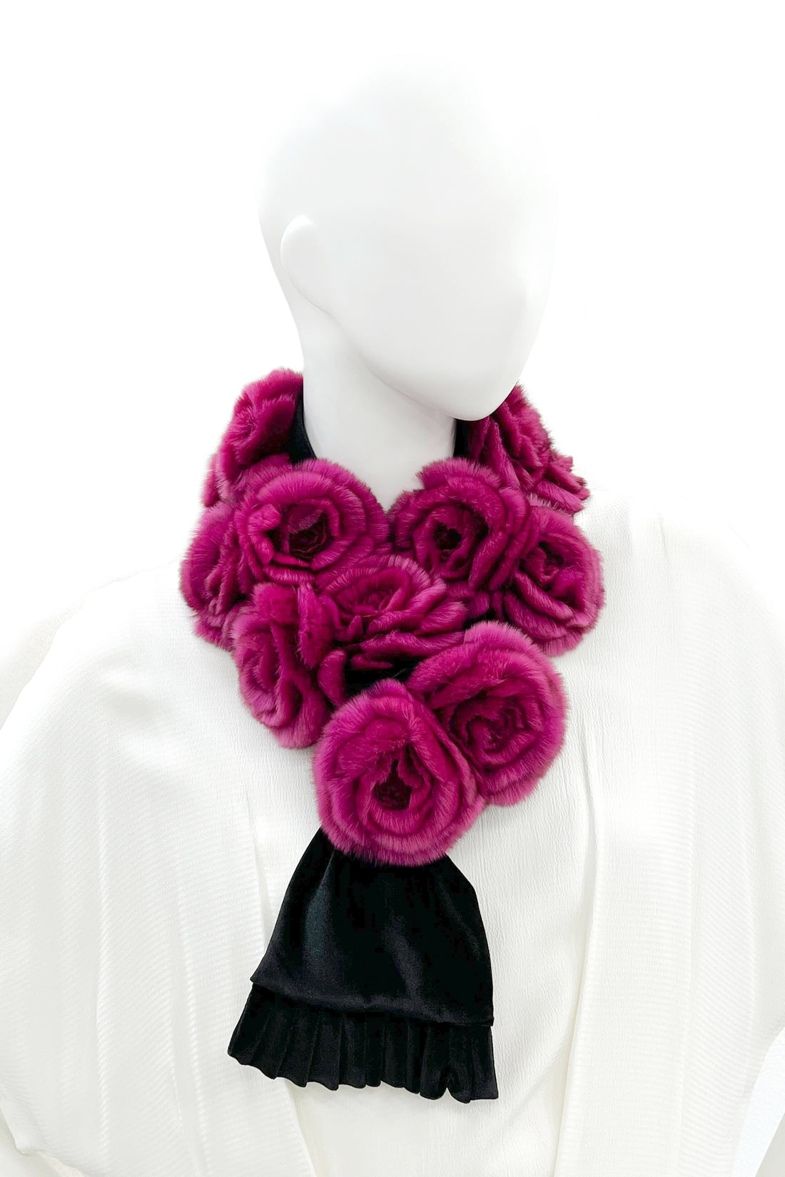 Rex Fur Rose Velvet Muffler