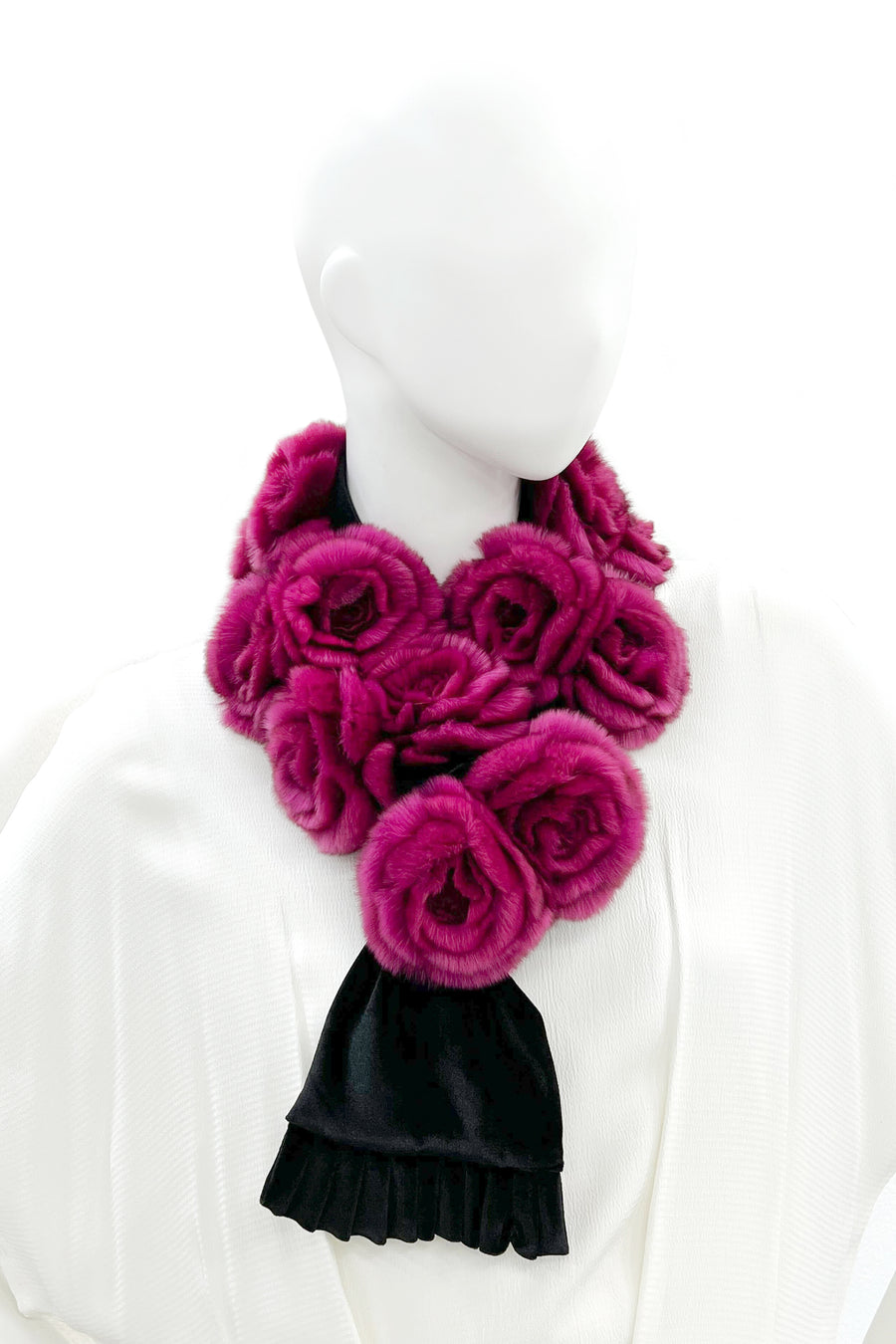 Rex Fur Rose Velvet Muffler