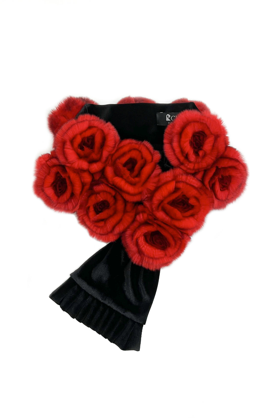 Rex Fur Rose Velvet Muffler