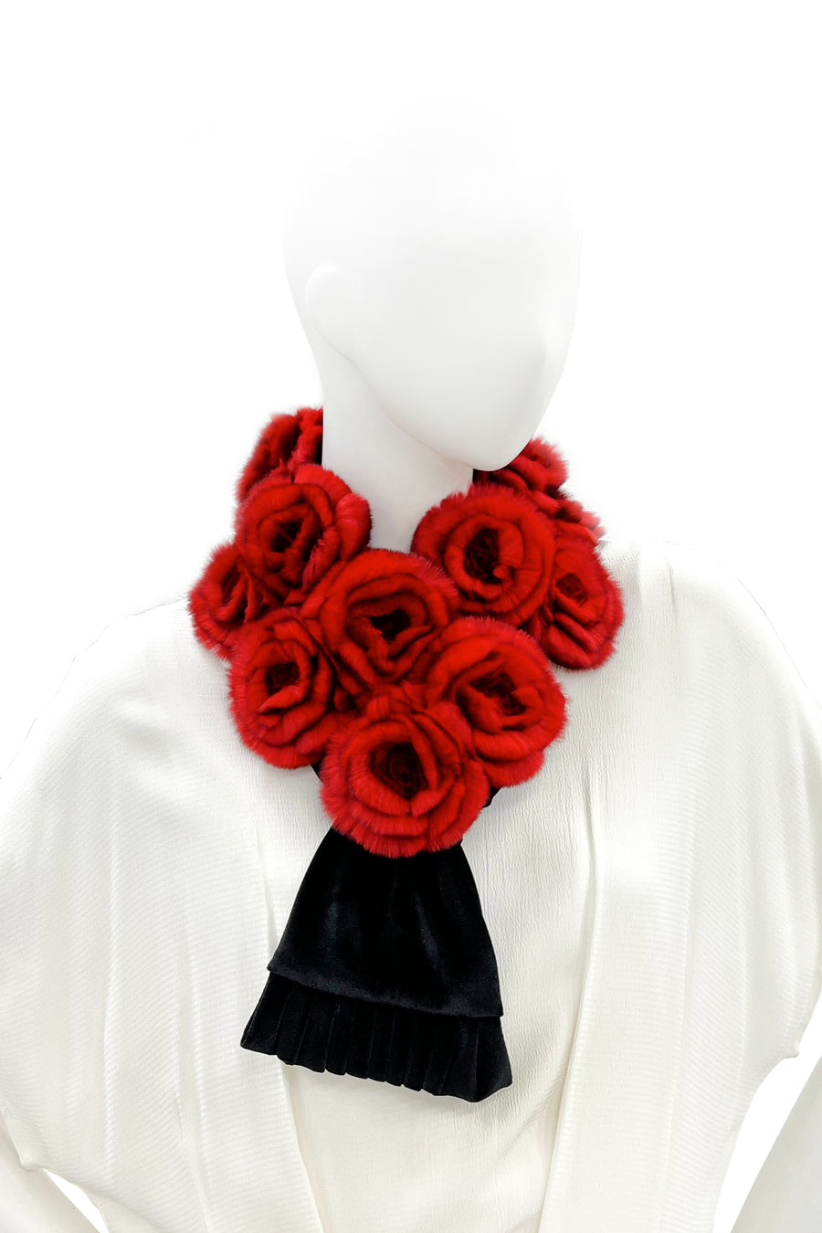 Rex Fur Rose Velvet Muffler