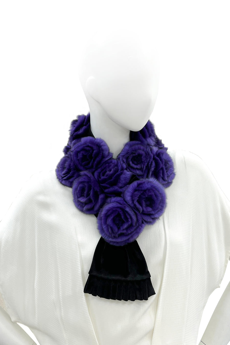 Rex Fur Rose Velvet Muffler