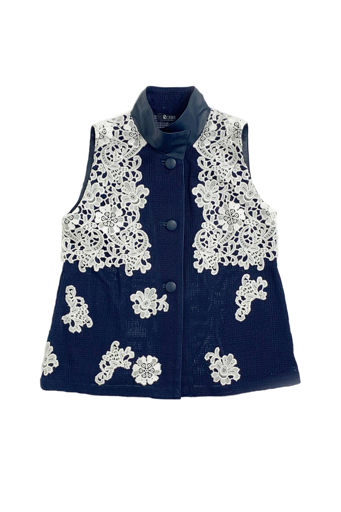  MESH de CHIE Cotton Mesh Stand Collar Vest