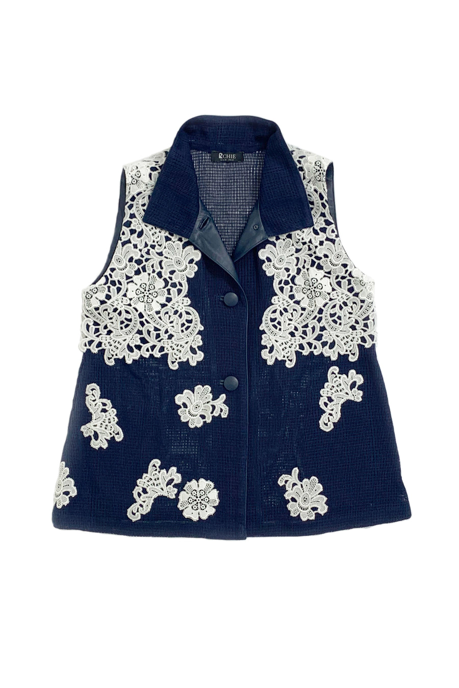  MESH de CHIE Cotton Mesh Stand Collar Vest