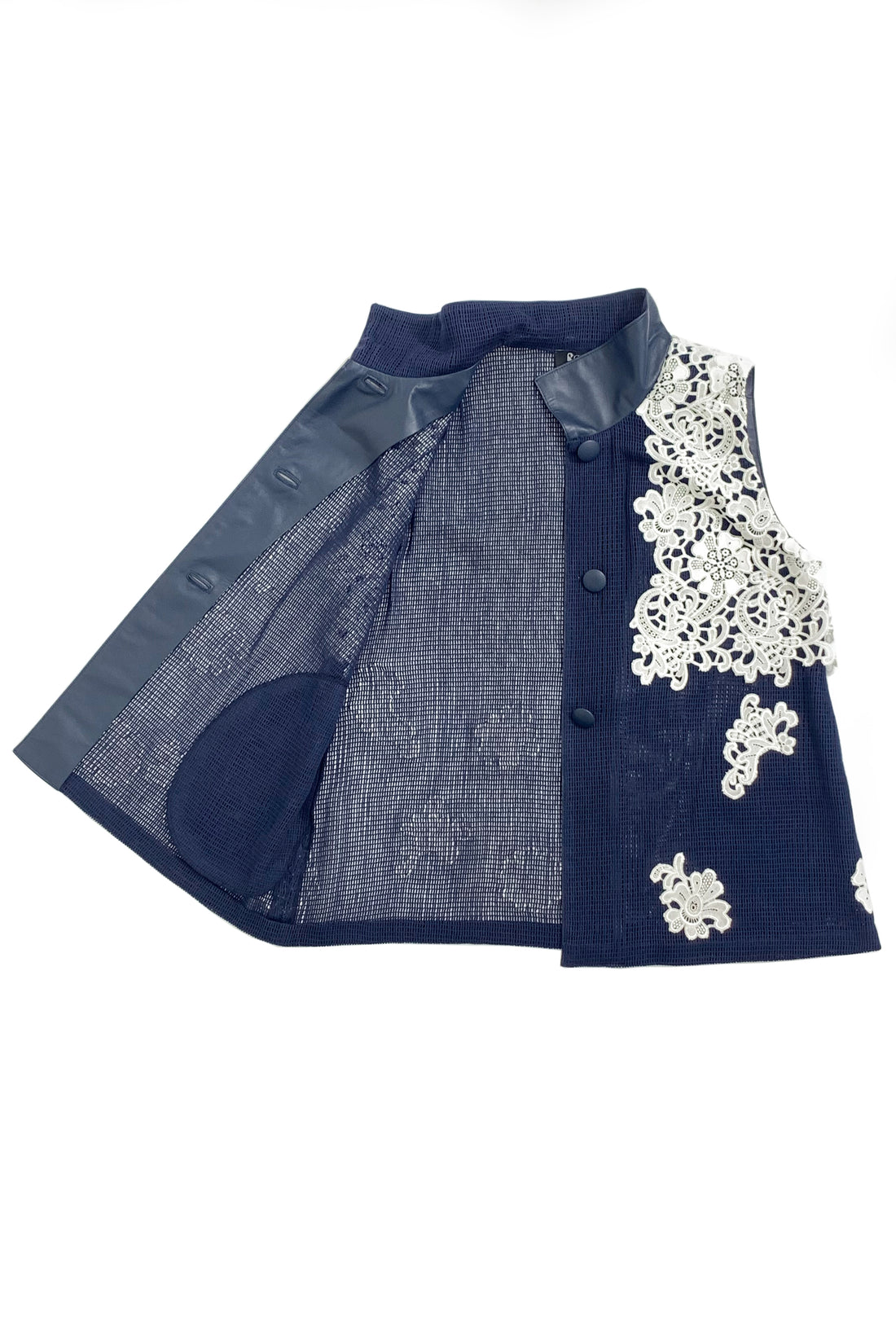  MESH de CHIE Cotton Mesh Stand Collar Vest