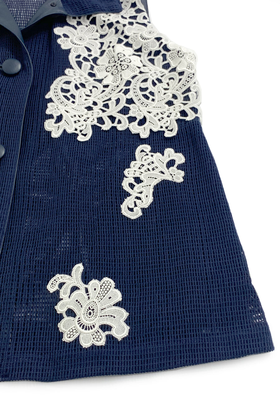  MESH de CHIE Cotton Mesh Stand Collar Vest