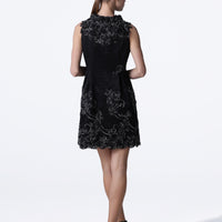 Lace Trim Mini Dress - Black Sapphire