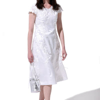 Mi-Mollet Length Embroidery Lace Dress