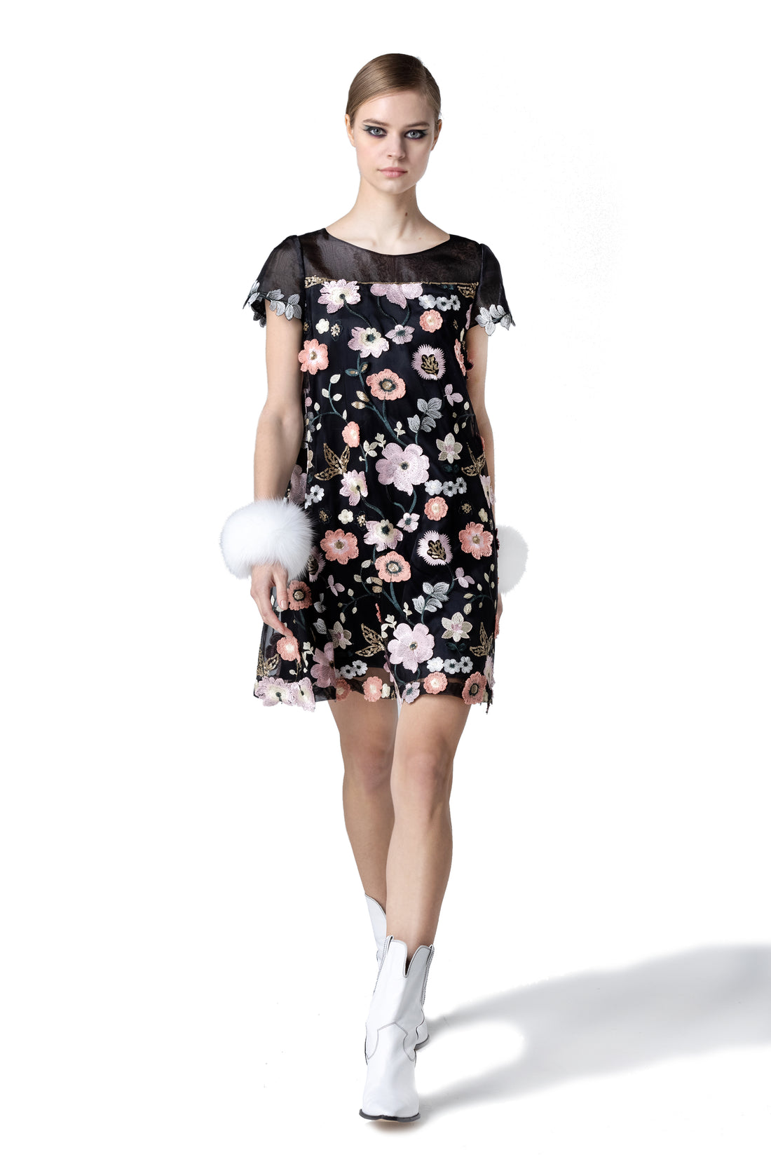 Floral A-line Lace Dress