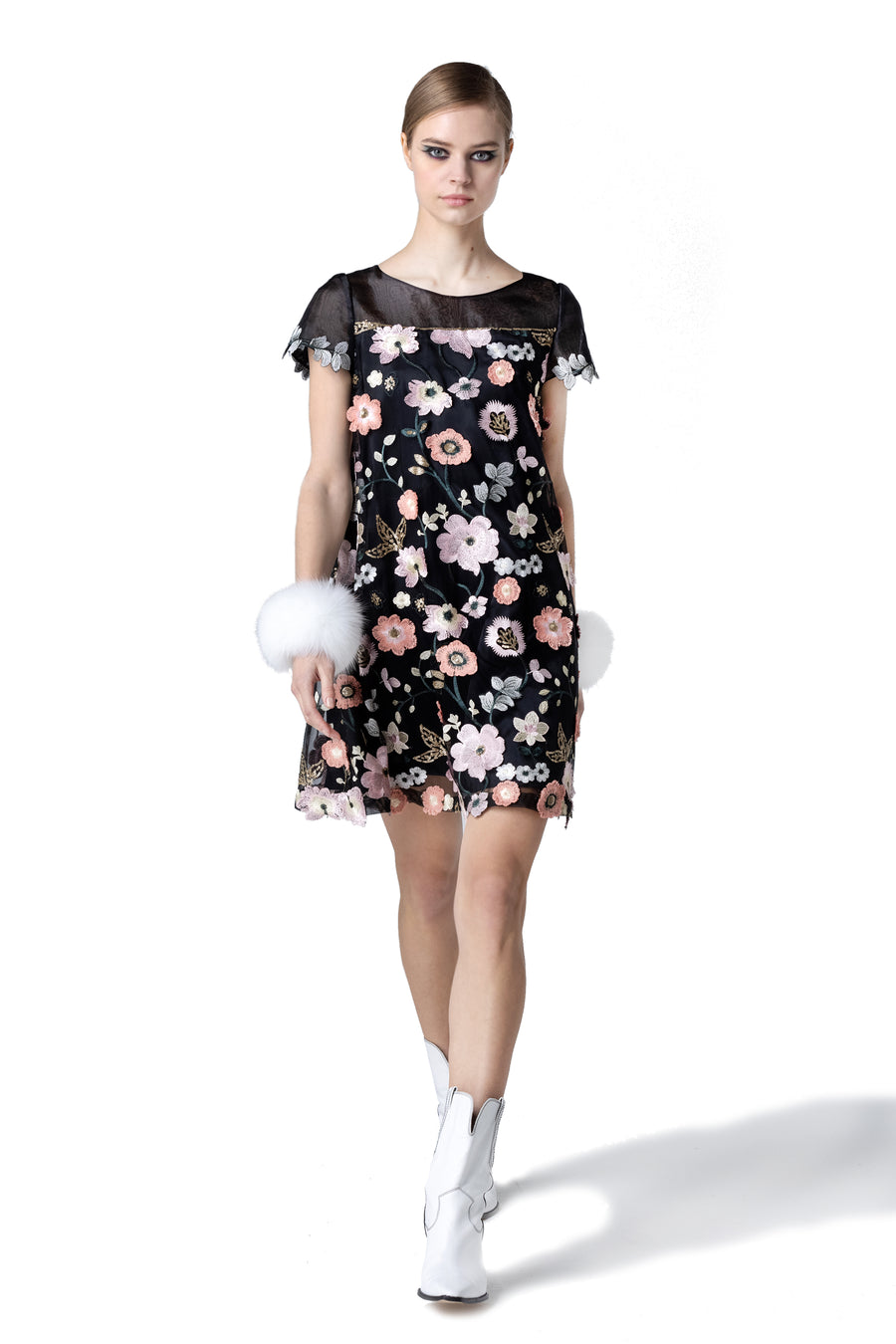 Floral A-line Lace Dress