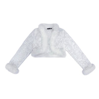 CHIE IMAI Fox Fur-Trim Lace Bolero