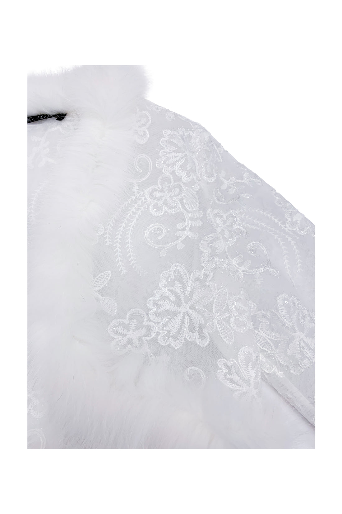 CHIE IMAI Fox Fur-Trim Lace Bolero