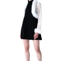 CHIE IMAI Fox Fur-Trim Lace Bolero
