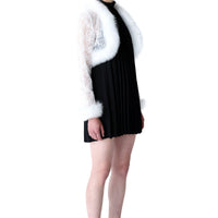 CHIE IMAI Fox Fur-Trim Lace Bolero