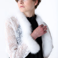 CHIE IMAI Fox Fur-Trim Lace Bolero