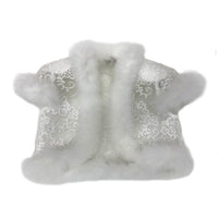 Fox Fur-Trim Lace Bolero - White Dance