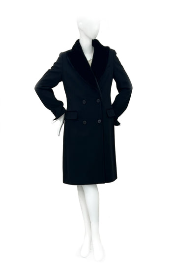 Virgin wool coat with mink
