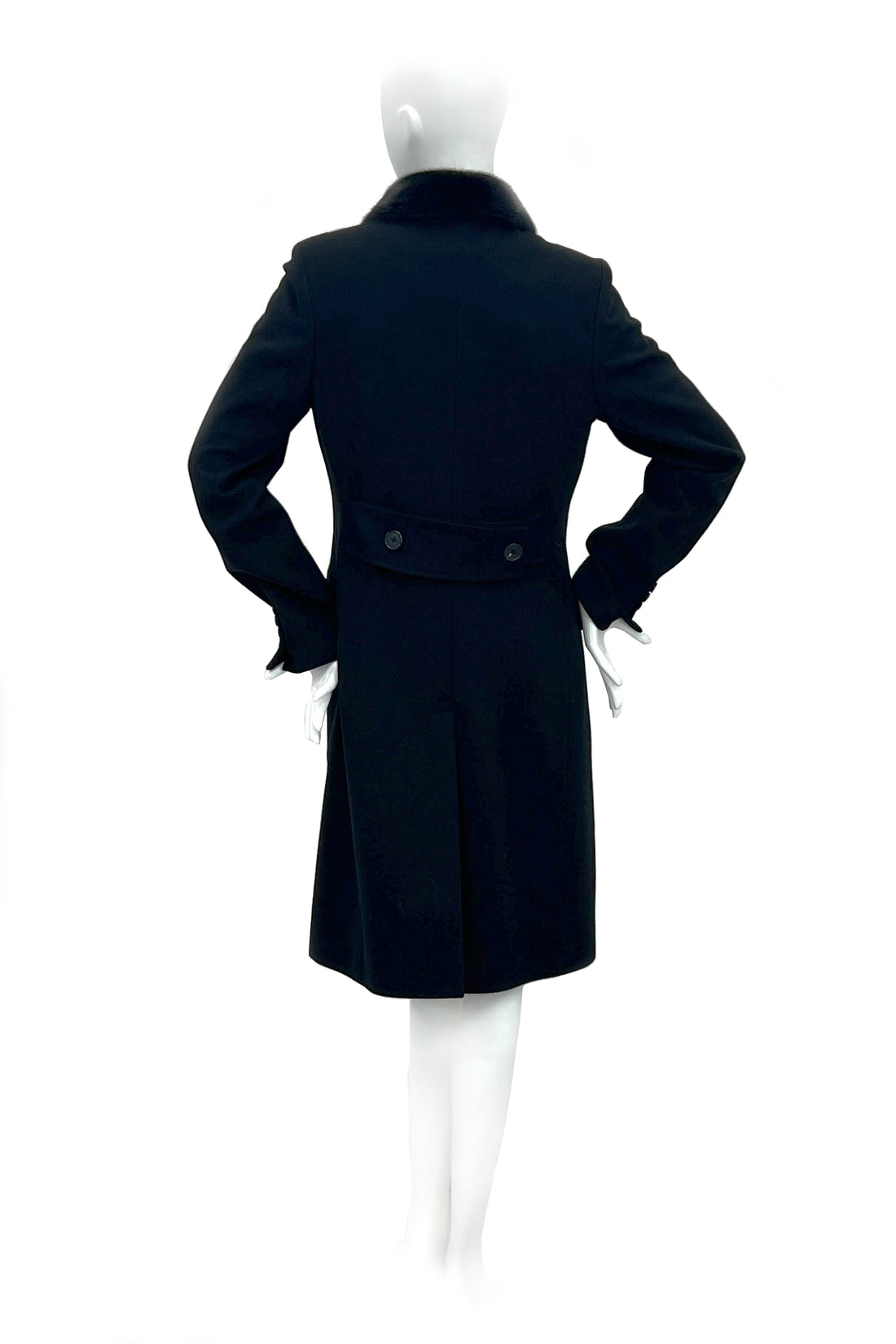 Virgin wool coat with mink