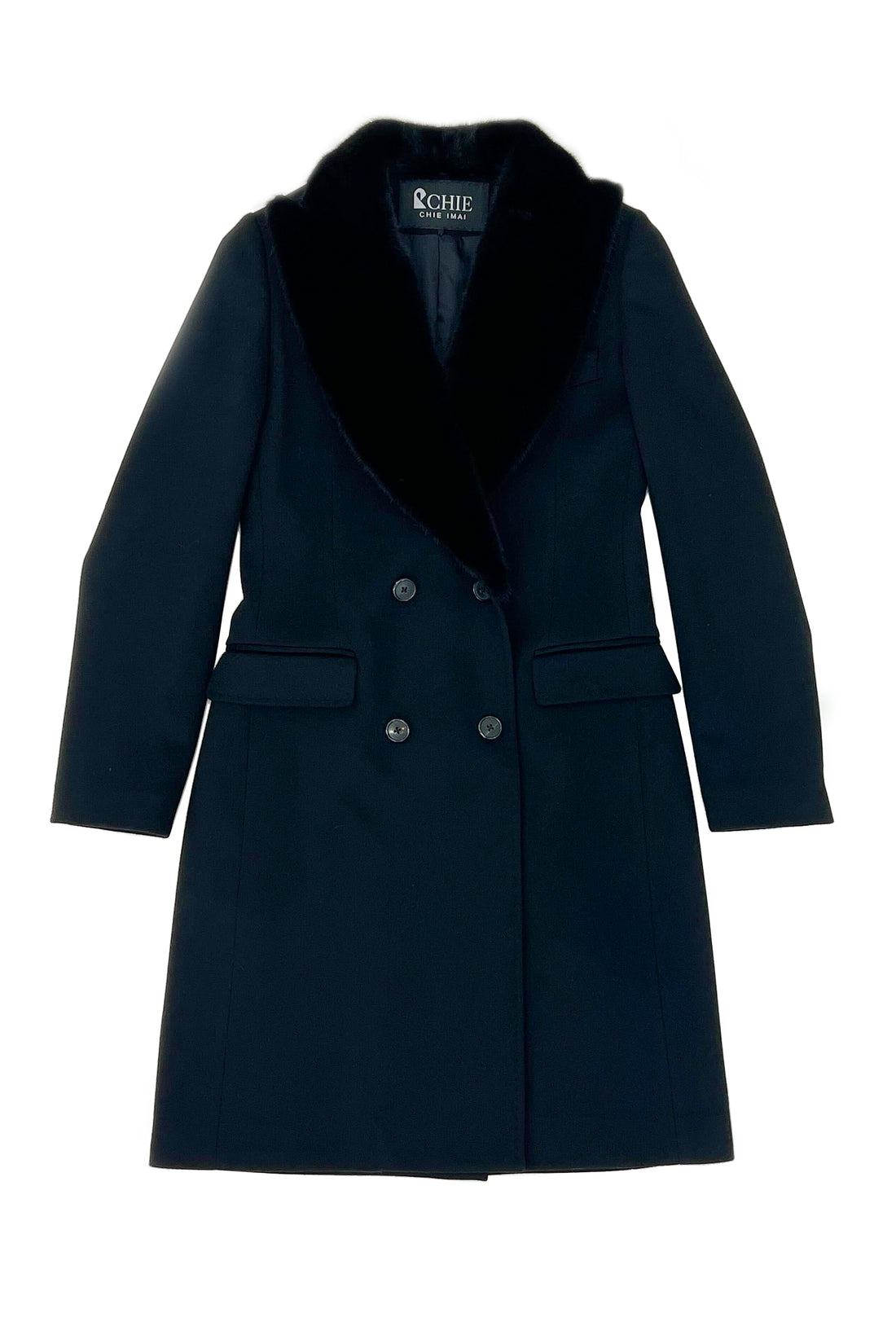 Virgin wool coat with mink