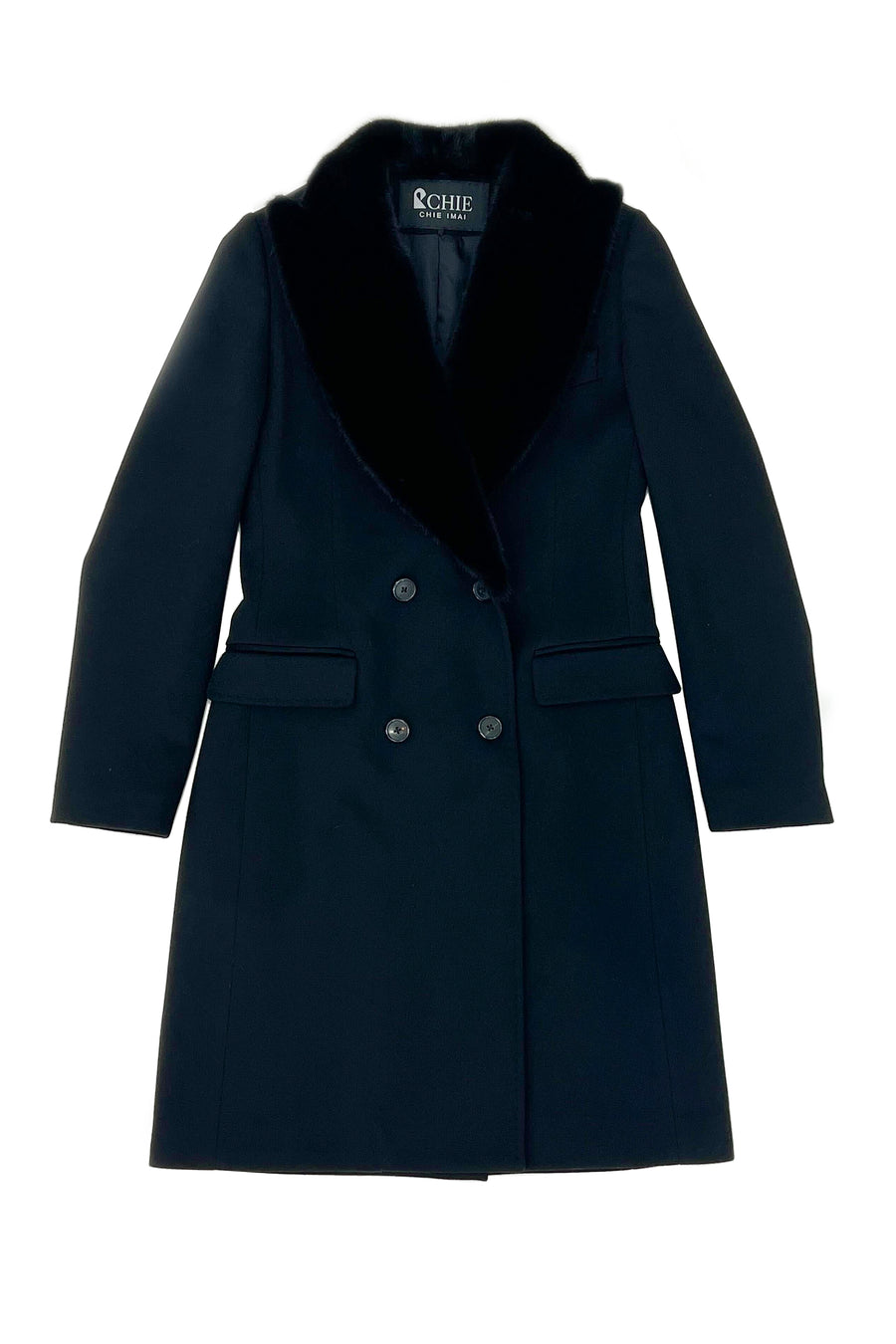 Virgin wool coat with mink