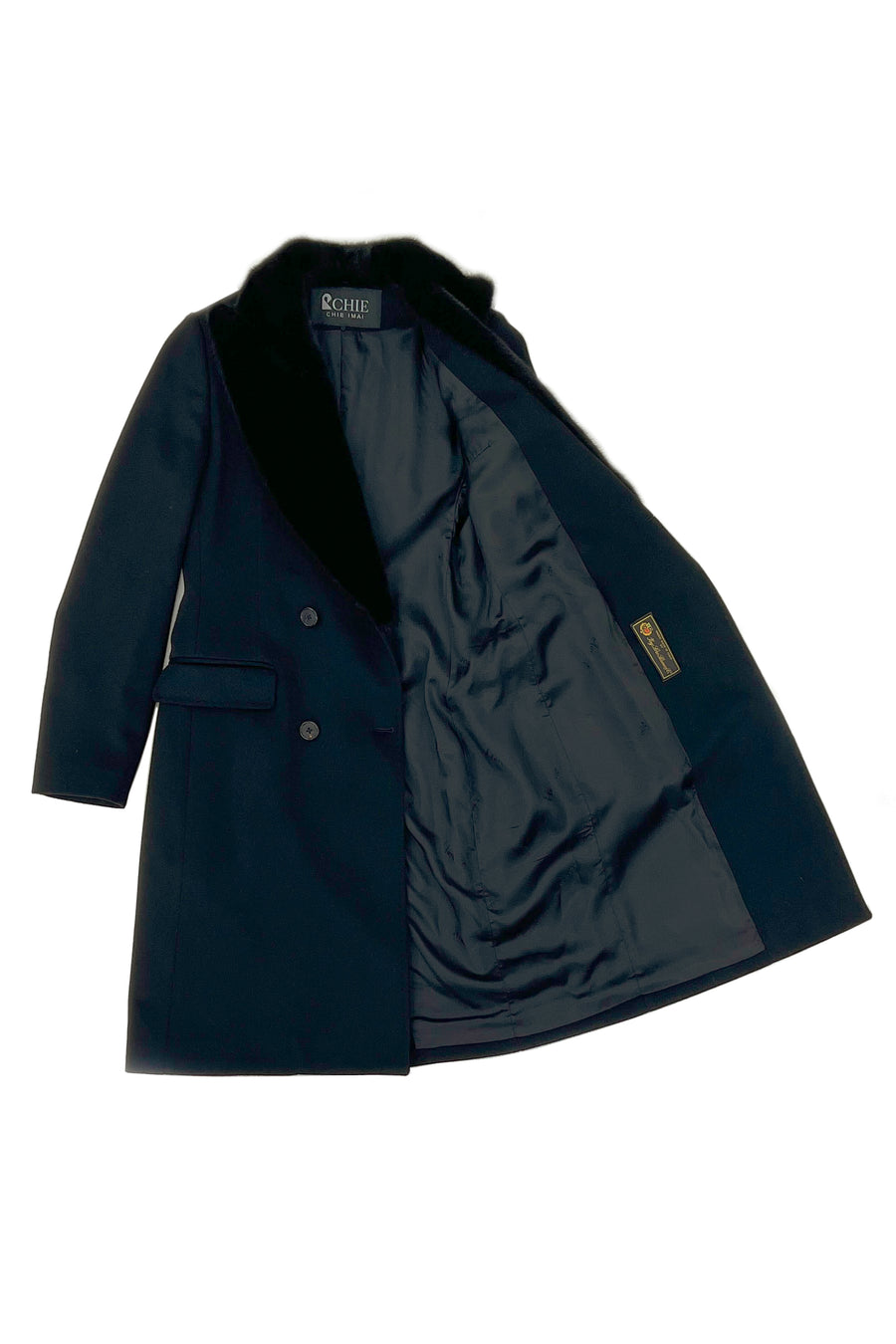 Virgin wool coat with mink