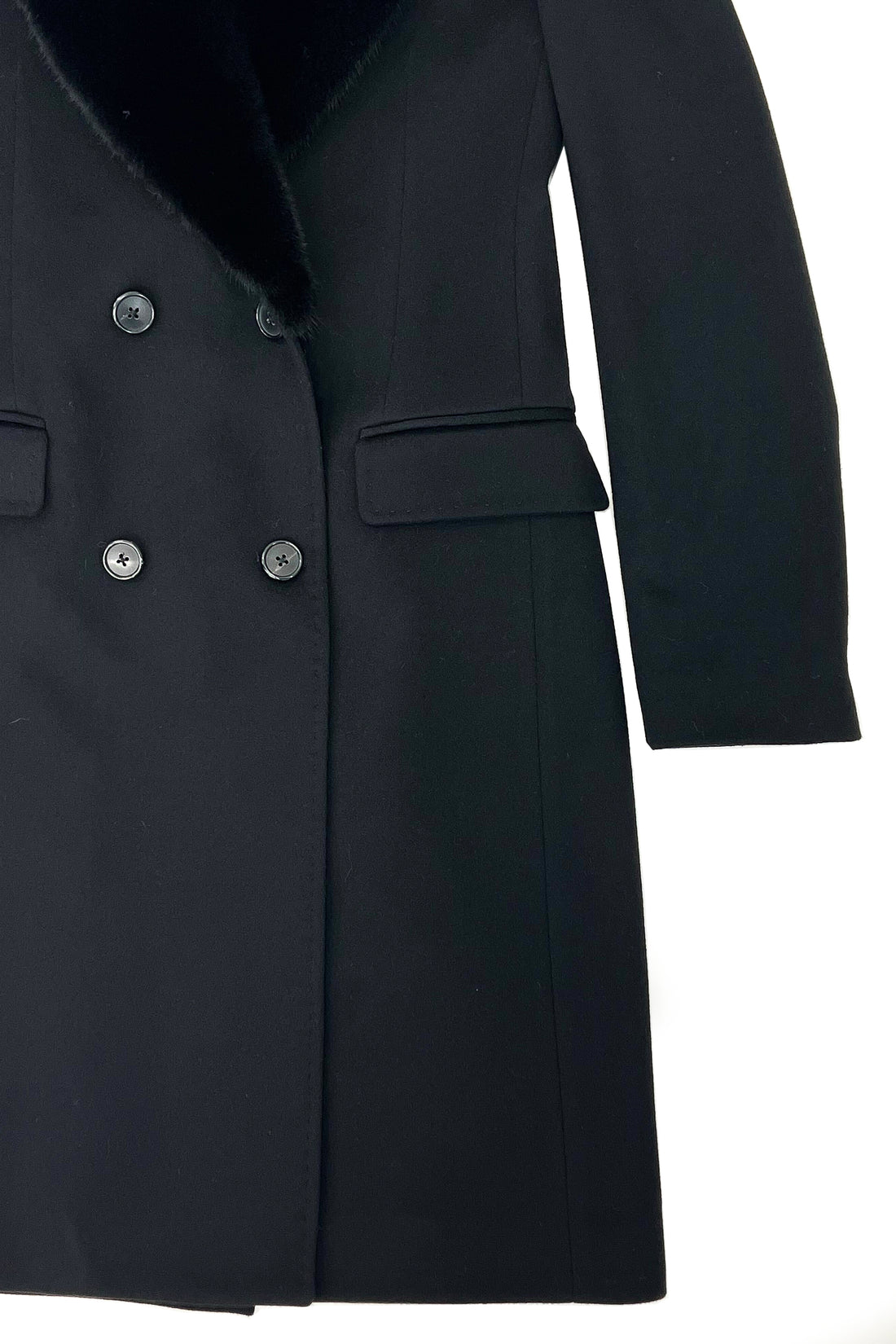 Virgin wool coat with mink