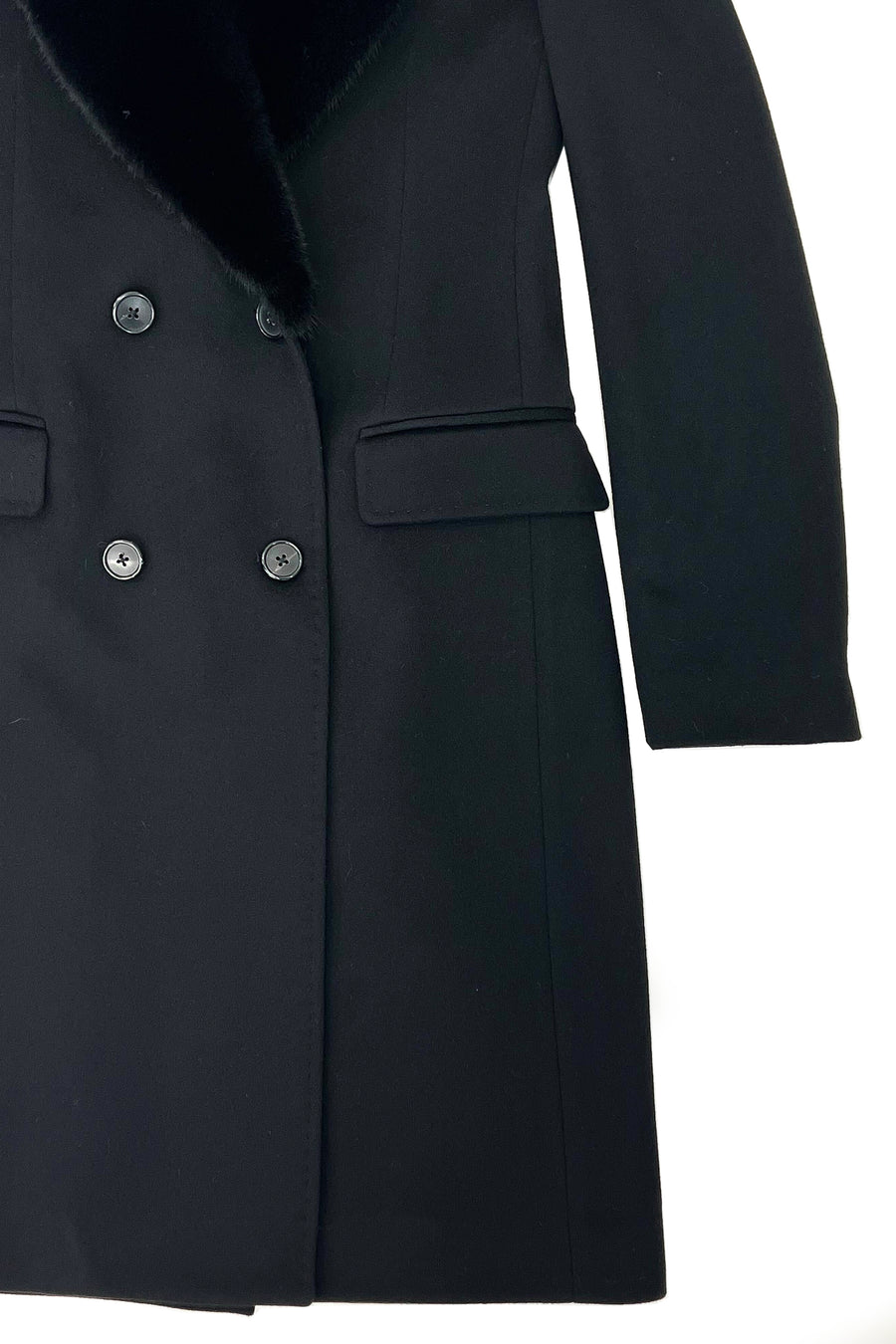 Virgin wool coat with mink