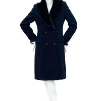 Virgin wool coat with mink