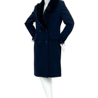 Virgin wool coat with mink