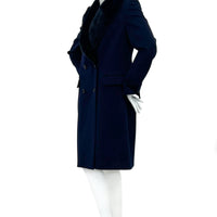 Virgin wool coat with mink