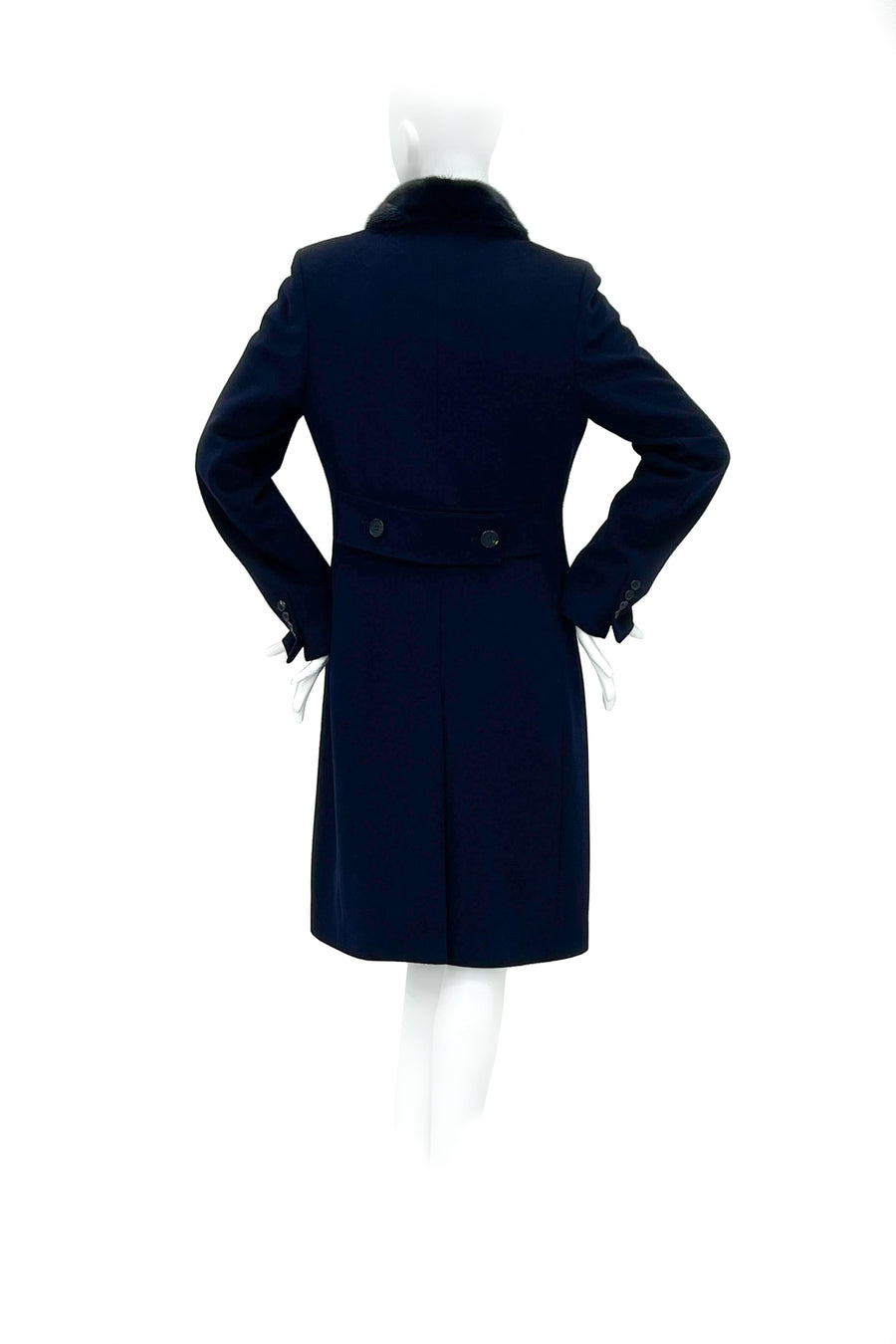 Virgin wool coat with mink